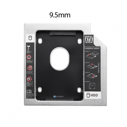 Переходник для дополнительного HDD, SSD (optibay) в отсек CD/DVD SATA 9.5 mm